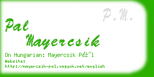 pal mayercsik business card